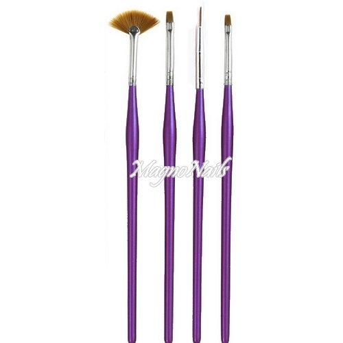 Nail Art Pinsel Set 4 -Teilig Nagelpinsel Nägel Nagelstudio Zubehör Günstig Schnäppchen
