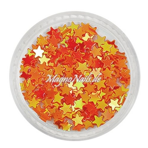 Glitter Shapes - Einlegemotive - Sterne orange Nail Art Nails Nagel Nögel Nailart Einleger