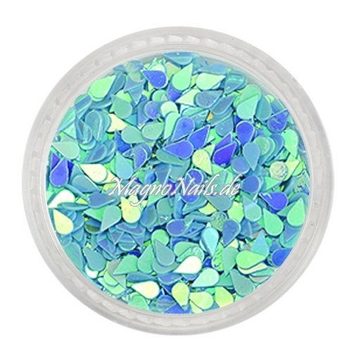 Glitter Shapes - Einlegemotive - Tropfen hellblau Nail Art Nails Nagel Nögel Nailart Einleger