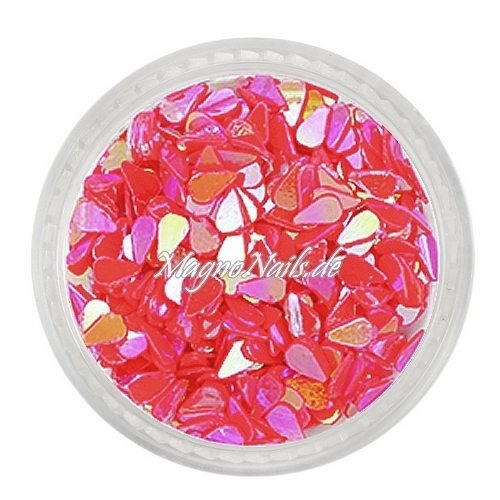 Glitter Shapes - Einlegemotive - Tropfen korallenrot Nail Art Nails Nagel Nögel Nailart Einleger