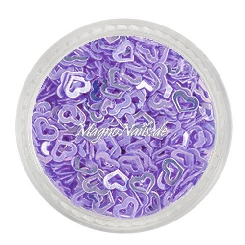 Glitter Shapes - Einlegemotive - Herzen gelocht lavendel Nail Art Nails Nagel Nögel Nailart
