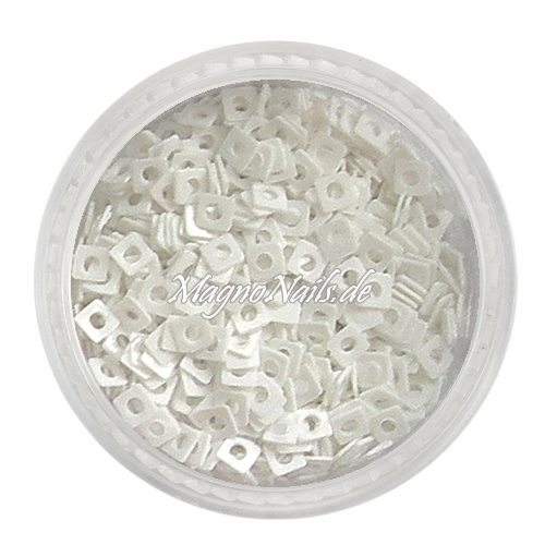 Glitter Shapes - Einlegemotive - Quadrat weiß Nail Art Nails Nagel Nögel Nailart Einleger