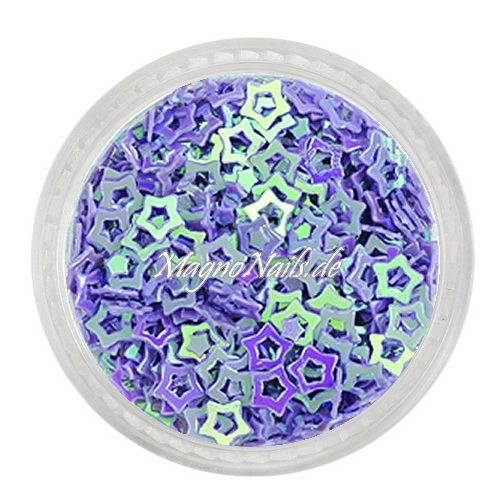 Glitter Shapes - Einlegemotive - Sterne gelocht lavendel Nail Art Nails Nagel Nögel Nailart Einleger