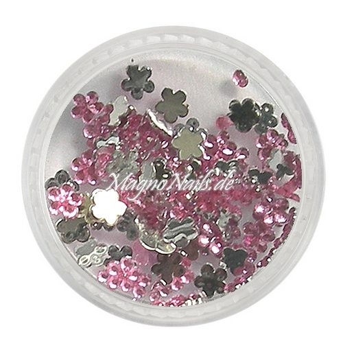 Strasssteine - Blume klein rosa Nageldesign Nägel Nails Nagelstudio Einleger Nailart