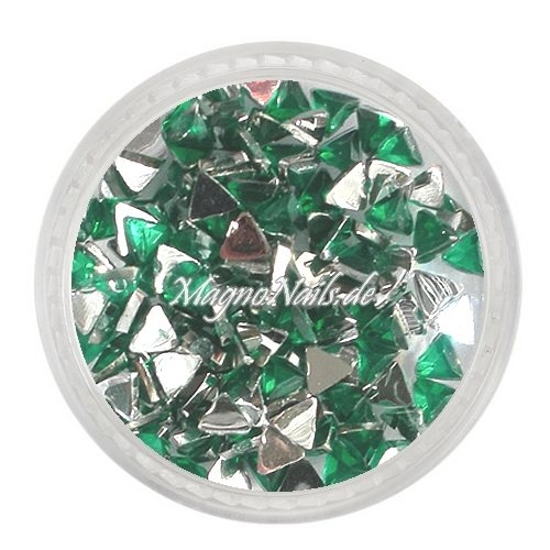 Strasssteine - Dreieck dunkelgrün Nageldesign Nägel Nails Nagelstudio Einleger Nailart