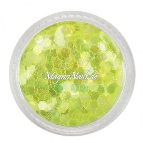 Nail Art Pailetten neongelb 3mm Nägel Nails Nailart Nageldesign Nagel GlitzerPailetten