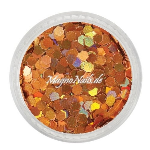 Nail Art Pailetten kupfer hologramm 3mm Nägel Nails Nailart Nageldesign Nagel GlitzerPailetten