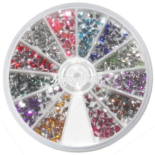 Strasssteine Dreieck in einer Rondell Nageldesign Nägel Nails Nagelstudio Einleger Nailart