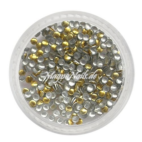 Einlegemotive - Mini Metall Plättchen - rund gold Nail Nagelstudio Nägel Nailart Nail art