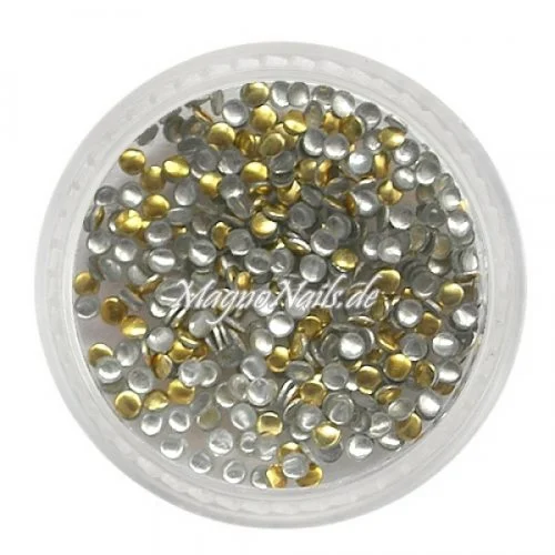 Einlegemotive - Mini Metall Plättchen - rund gold Nail Nagelstudio Nägel Nailart Nail art
