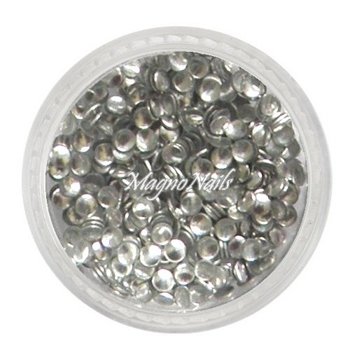 Einlegemotive - Metall Plättchen - rund silber Nail Nagelstudio Nägel Nailart Nail art