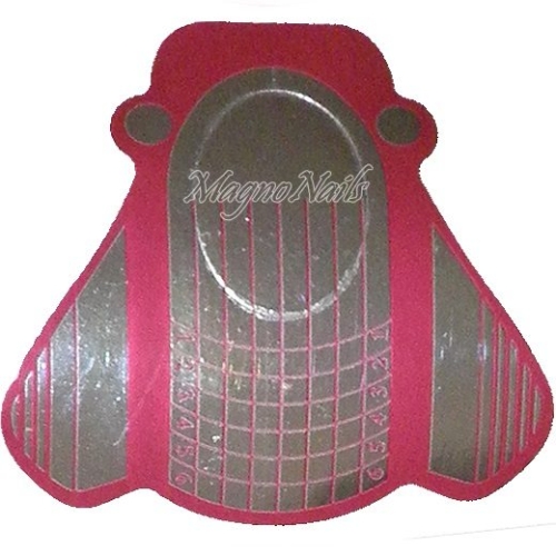 100 Modellierschablonen rot metallic extra breit Verlängerung Papier