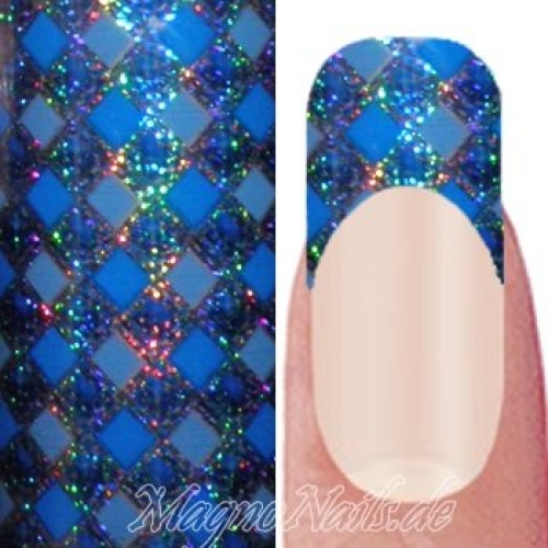 Nail Art Transfer Folie 1,5m - Nail Foil - Caro Blue Nailart Nails Nägel Schmuck TransferFolie Nagelfolie Nageldesign