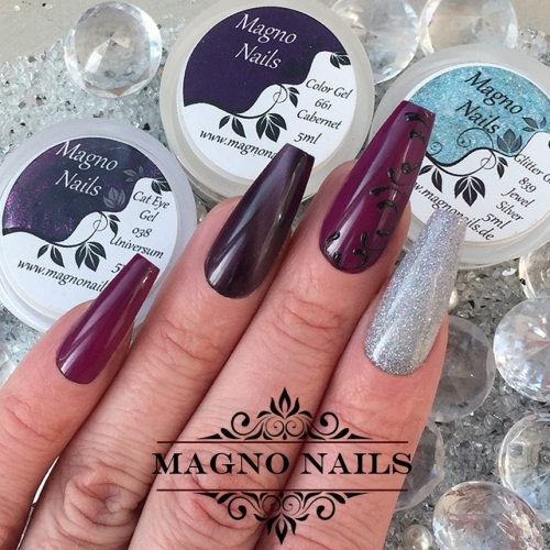 Preview: Naildesign Ideen - Herbst Nägel Braun Lila