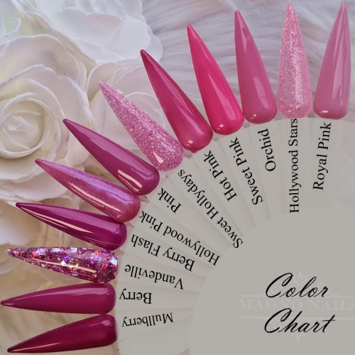 Preview: Color Gel Tips - Nägel Farbpalette Pink Rosa