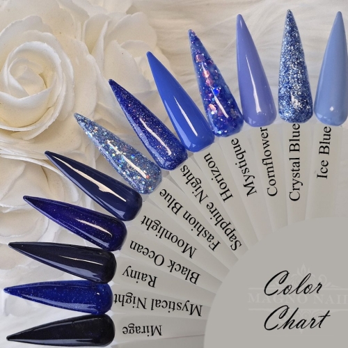 Preview: Blaue Farbrondell mit Glitzer Chrome