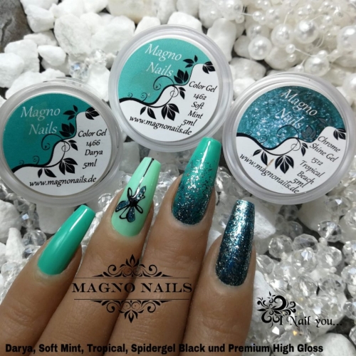 Preview: Naildesign Ideen - Sommer Mint Nägel