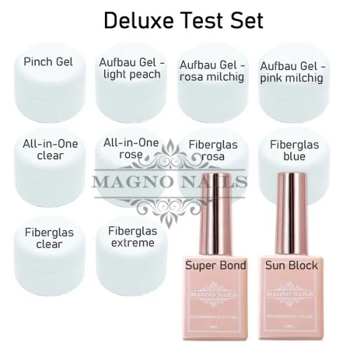 Aufbaugel - 1Phasen Gel - Glanz Gel Test Set - Made in Germany