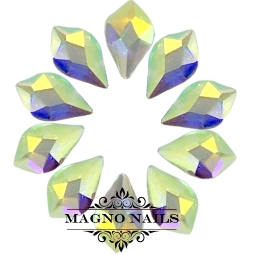Overlay -  Glas Strasssteine - Elipse 5 x 8mm - Crystal AB Nageldesign Nägel Schmuck Nails 