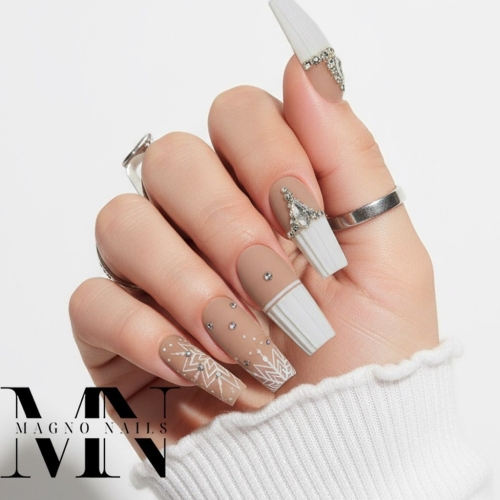 Preview: Winter Nageldesign Ideen - 3D Luxus Nägel