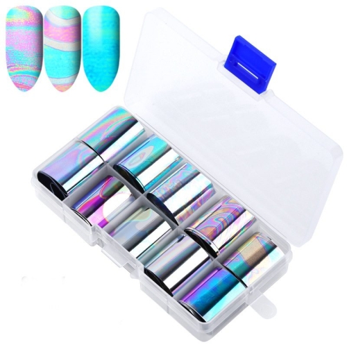 Nail Art Transfer Folien Set - Metallic Nagelfolie Nageldesign Folie Tranferfolie Nailart