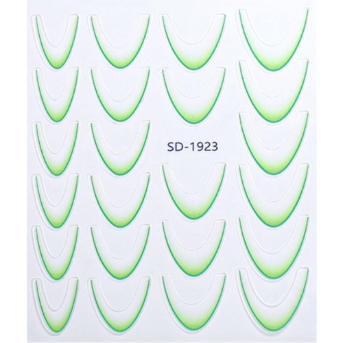 Preview: 2D French Line - Ombré French Sticker grün SD-1923