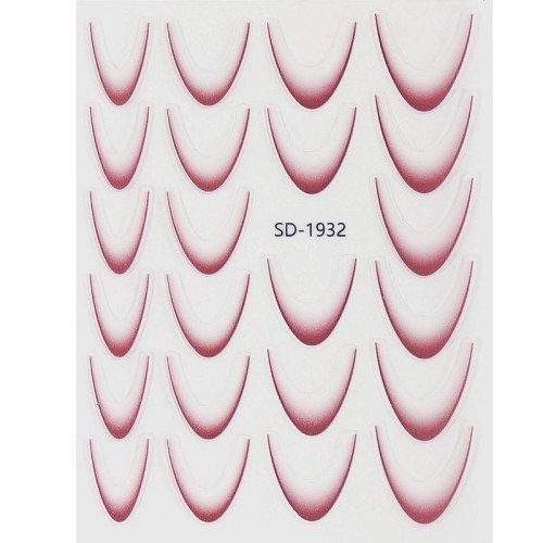 Preview: 2D French Line - Ombré French Sticker weinrot SD-1932