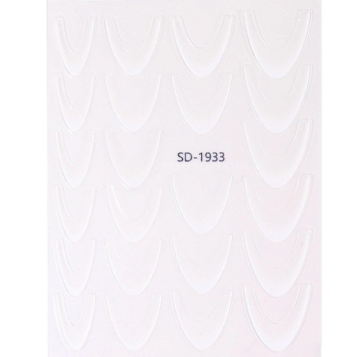 Preview: 2D French Line - Ombré French Sticker weiß SD-1933