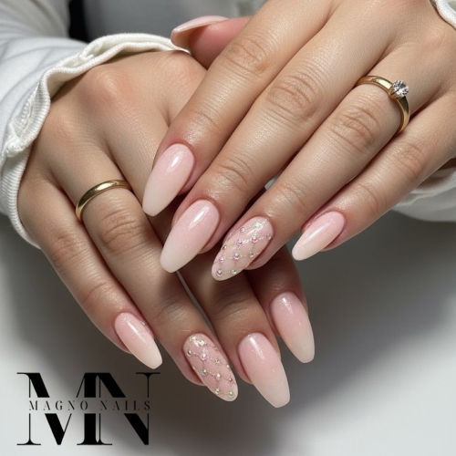 Preview: Glamouros Pink - Luxus Nägel Make Up mit Glitzer Rosa Glitzer