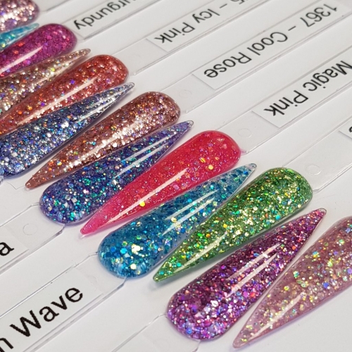 Preview: Nail Bunte Glitzer Gel - Lila Blau Rot Violet Mix Glitter Grün