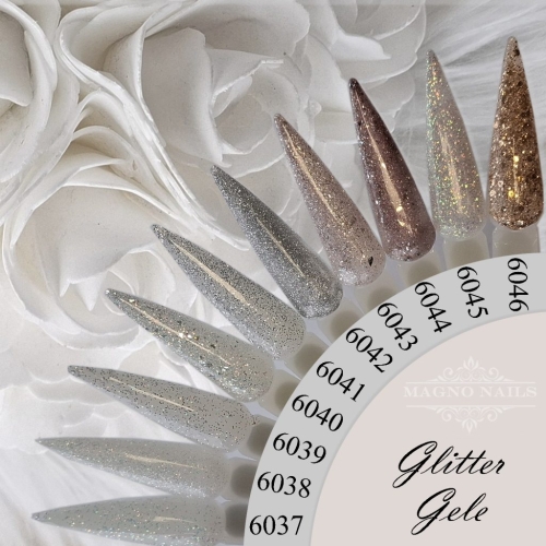 Preview: Silver Glitter Gele - Color Chart - Farbkarte