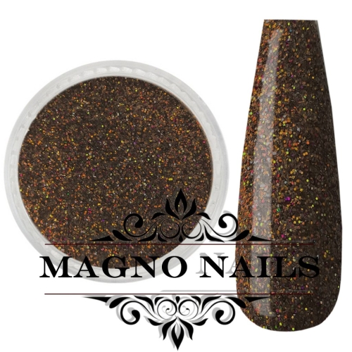 Preview: Nail Art Glitterpuder braun hologramm fein