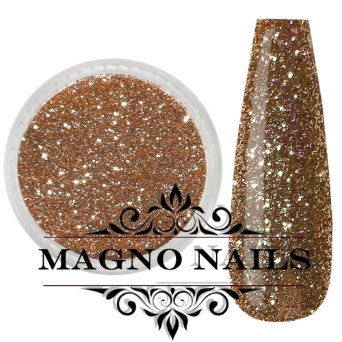 Preview: Nail Art Glitterpuder hellbraun metallic fein