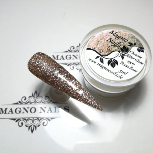 Preview: UV Gel - 1907 - Chrome Glitter Glam Gel - Texas Rose