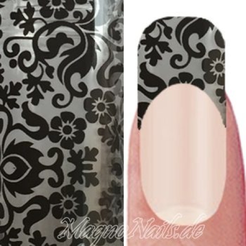 Nail Art Transfer Folie 1m - Nail Foil - Lace Black Nagelfolie Nageldesign Folie Tranferfolie Nailart
