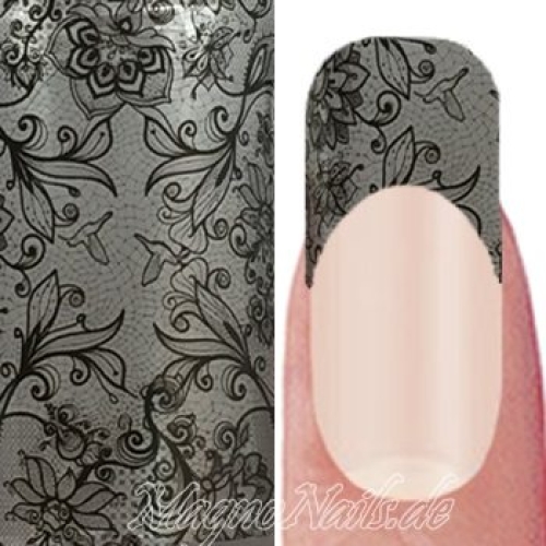 Nail Art Transfer Folie 1m - Nail Foil - Lace Black Nagelfolie Nageldesign Folie Tranferfolie Nailart