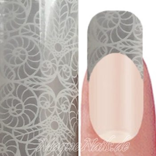 Nail Art Transfer Folie 1m - Nail Foil - Lace White Nagelfolie Nageldesign Folie Tranferfolie Nailart