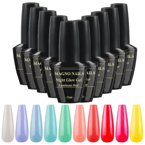 UV Gel - Night Glow Gel - Set 10-Teilig