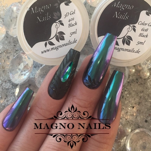 Preview: Chameleon Schwarz Herbstnägel Autumn Nageldesign Ideen Nägelideen passende Muster Herbst