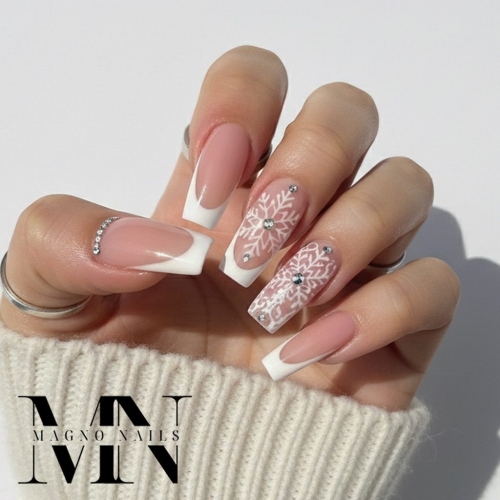 Preview: Winter Nageldesign Ideen - Schlichte Make Up Gele - Altrosa UV Gel