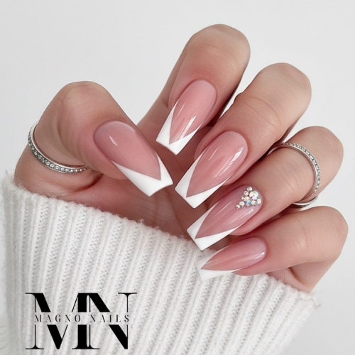 Preview: Make Up Gel PInk Nude mit French Design - sehr edel