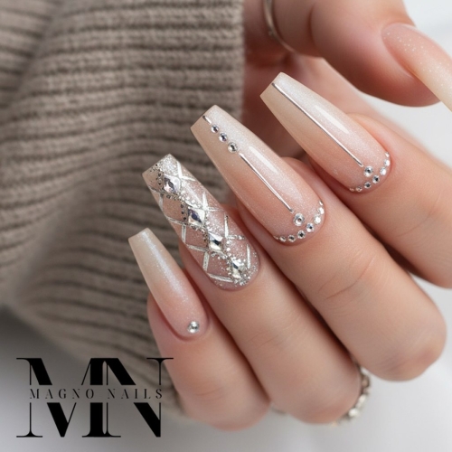 Preview: Make Up Gel Pfirsich mit Diamond weiße Glitter