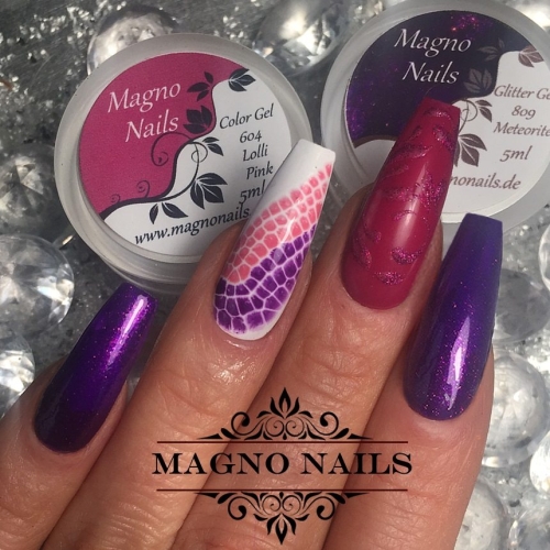 Preview: Nail Art Ideen - Herbst Nägel Pink Lia Aquarell Nass-in-Nass Technik