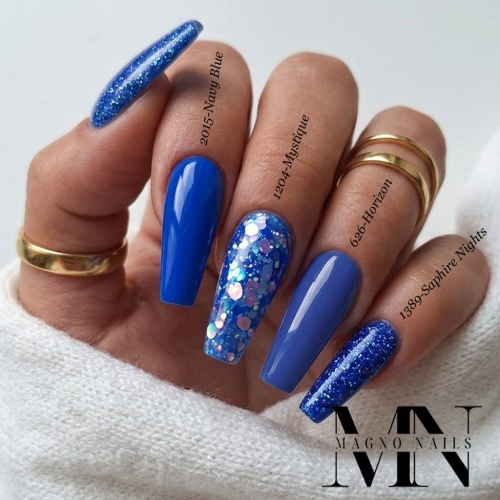Preview: Blaue Nageldesign Ideen - Köningsblaue Nägel