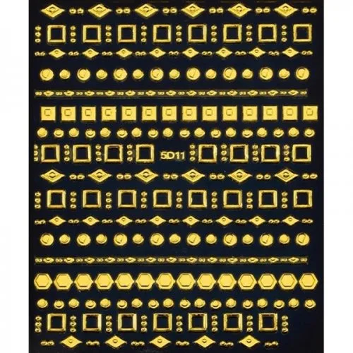 5D Metallic - Geometrische Sticker - gold