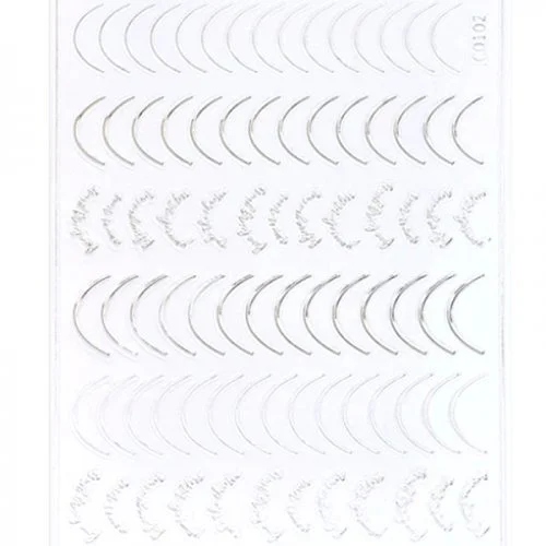 3D Nail French Line Sticker - C0102 - silber