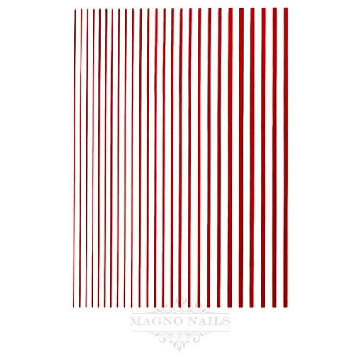 3D Flex Stripes - Flexible Sticker Zierstreifen - rot metallic Selbstklebende Nagelaufkleber Nagelsticker Nail Art