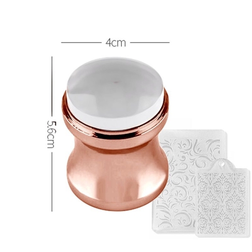 Nail Art Stamping Stempel mit Scraper rosegold
