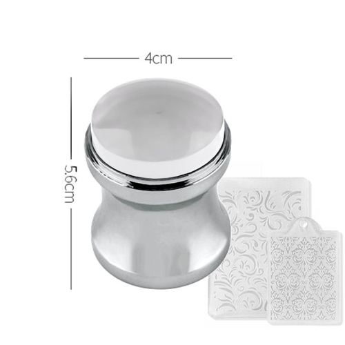 Preview: Nail Art Stempel mit Scraper silber