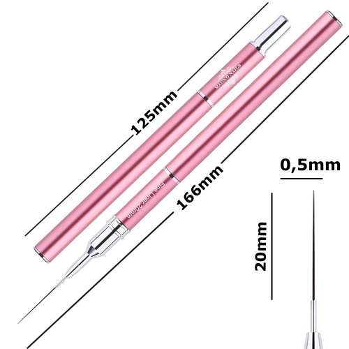 Designer Nail Art Pinsel Pink - Fine Liner 20mm Nageldesign Nägel Nail